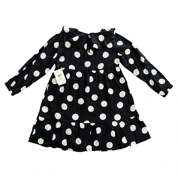 NWT Tucker + Tate black and white polka dot long sleeve dress size 5 - Picture 3 of 4